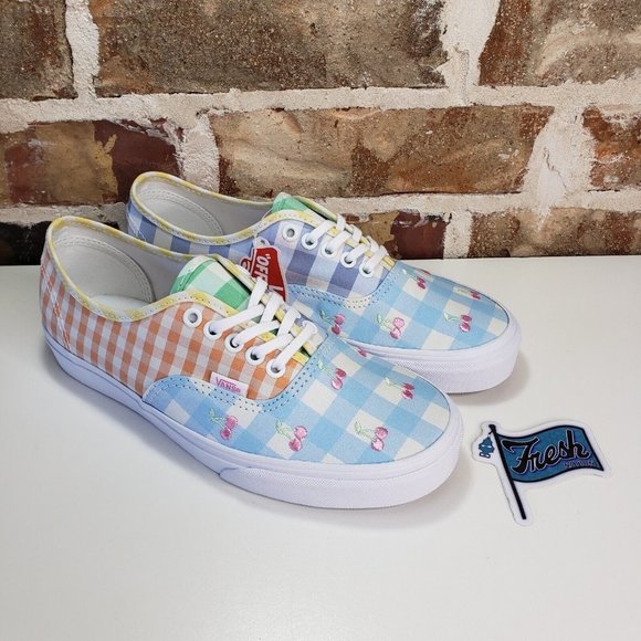 Vans Shoes - Vans GINGHAM BLOCK AUTHENTIC Off the Wall Floral canvas skateboard shoes sz 9